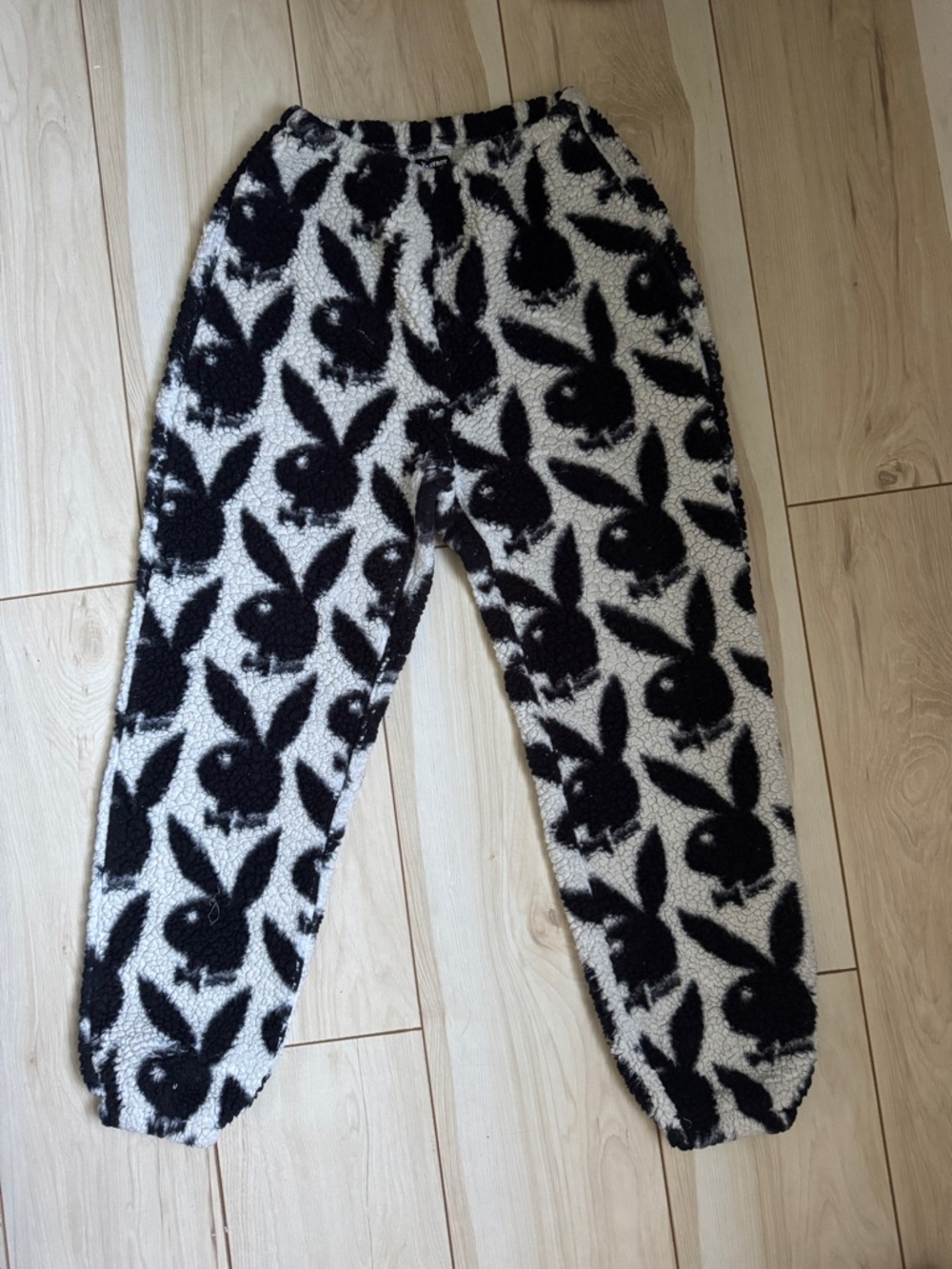PLAYBOY Black and White Sherpa Lined Pants